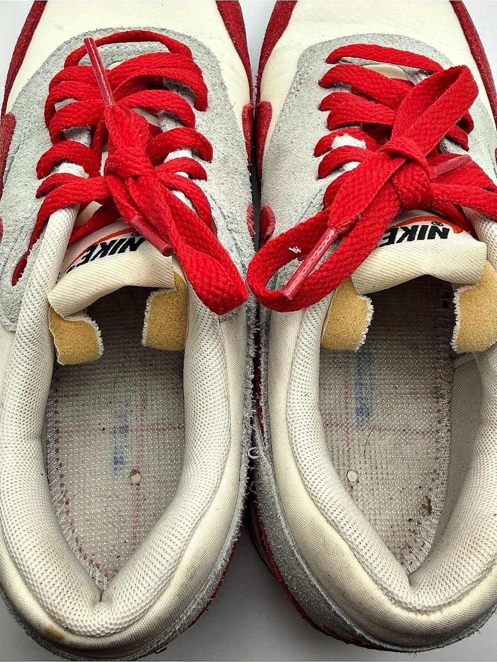 Nike Air Max 1 Chili 2.0 Color Block Sneakers Red & Gray - Picture 5 of 6